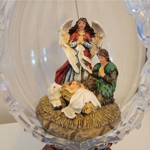 Liushi Retro Music Box Nativity Sculpture Figure 12" - Picture 6 of 7